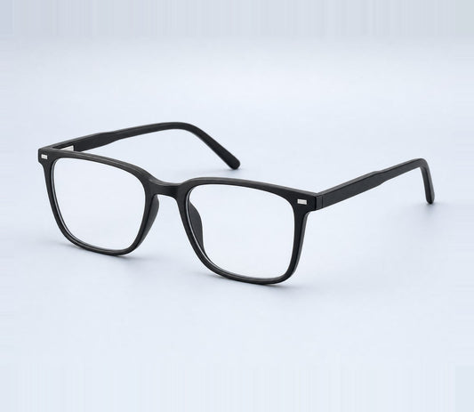 Gafas LenBlu Negro mate, montura cuadrada talla 53-18-138